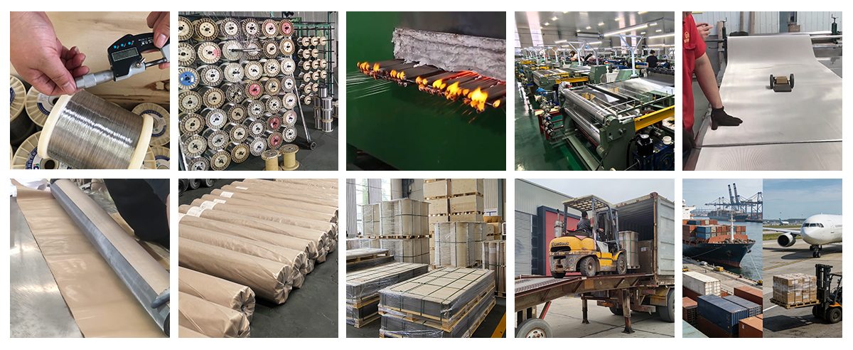 From weaving to packing: stainless steel plain weave wire mesh produced and packed in moisture-proof film and wooden cases